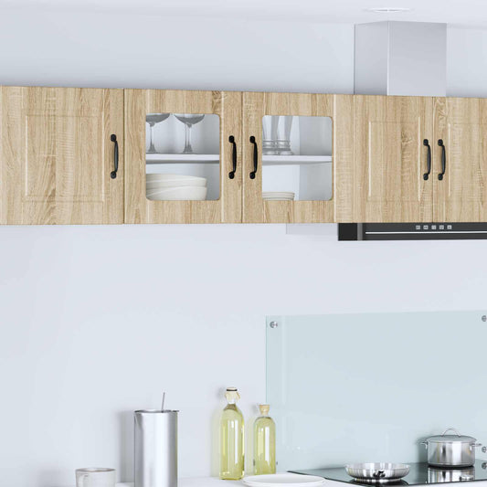 vidaXL Wall Glass Cabinet PORTO Sonoma Oak 80 x 31 x 40 cm