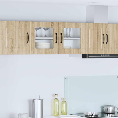vidaXL Wall Glass Cabinet PORTO Sonoma Oak 80 x 31 x 40 cm