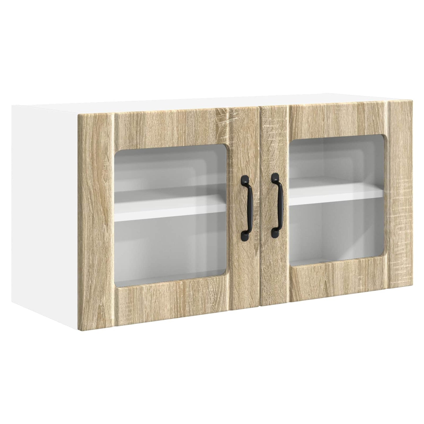 vidaXL Wall Glass Cabinet PORTO Sonoma Oak 80 x 31 x 40 cm