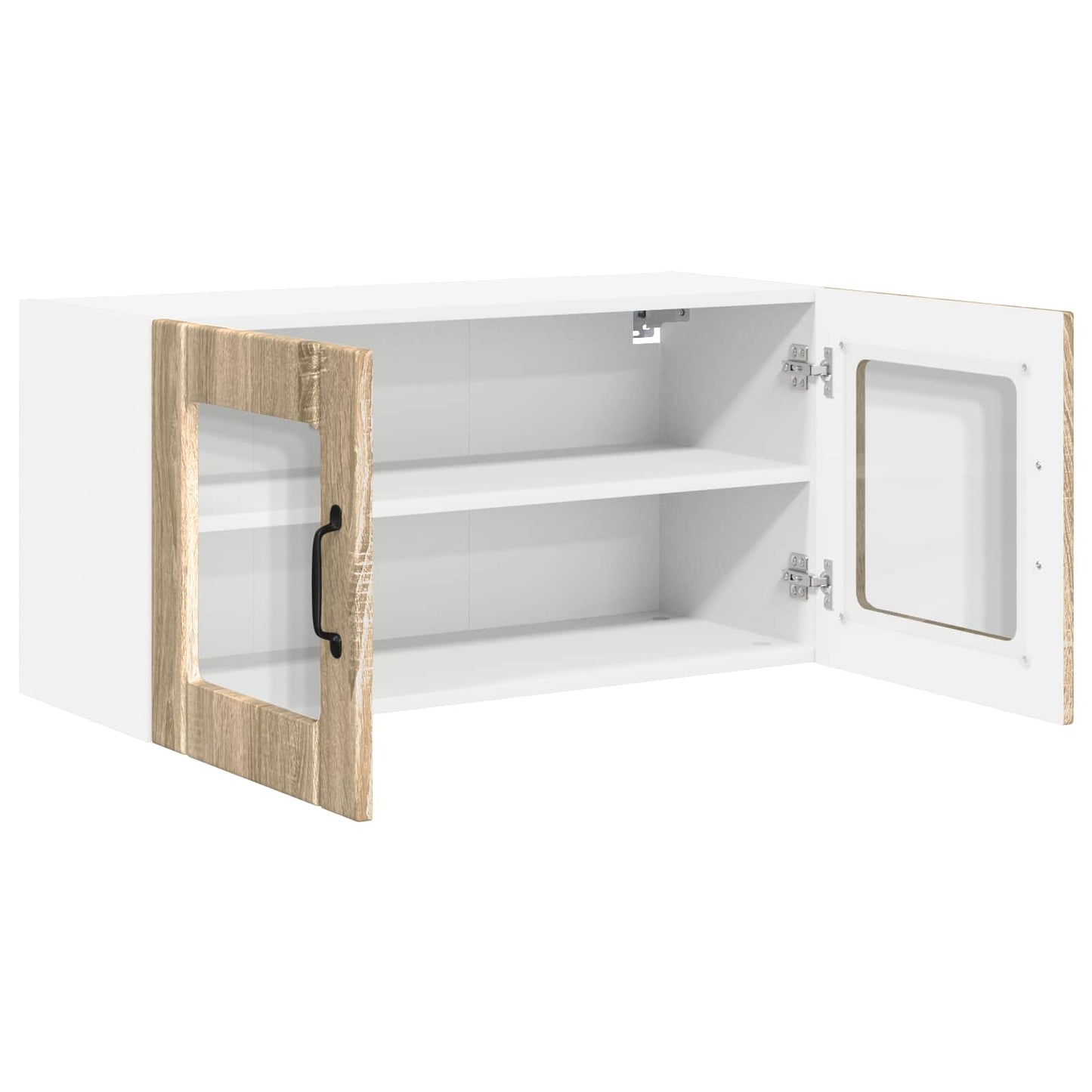 vidaXL Wall Glass Cabinet PORTO Sonoma Oak 80 x 31 x 40 cm