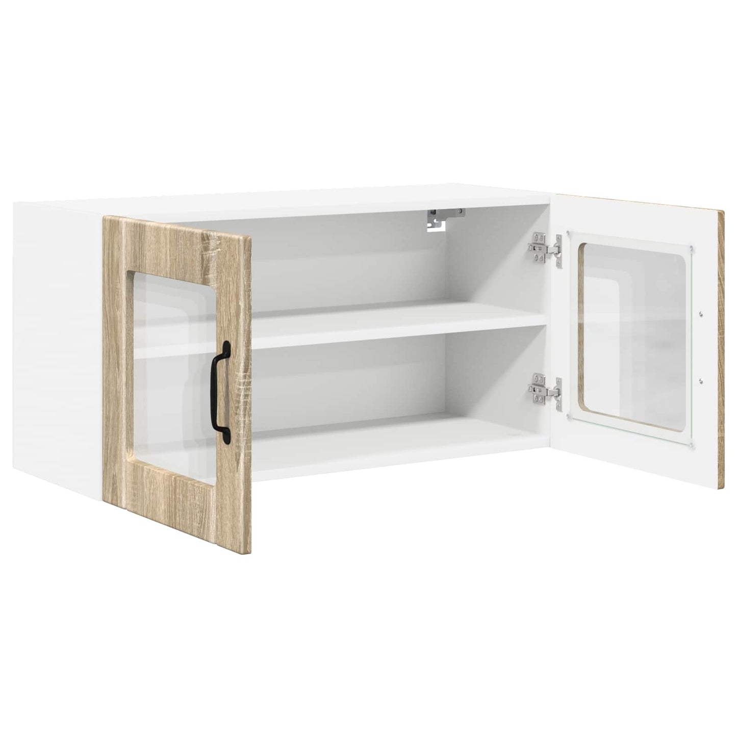 vidaXL Wall Glass Cabinet PORTO Sonoma Oak 80 x 31 x 40 cm