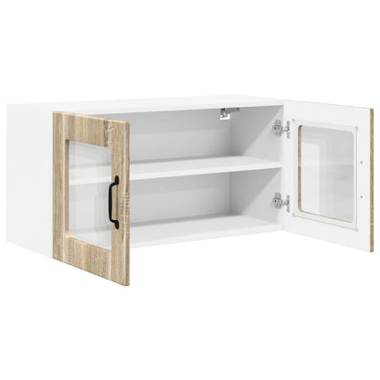 vidaXL Wall Glass Cabinet PORTO Sonoma Oak 80 x 31 x 40 cm