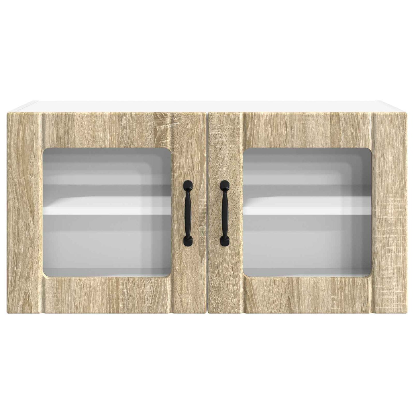 vidaXL Wall Glass Cabinet PORTO Sonoma Oak 80 x 31 x 40 cm