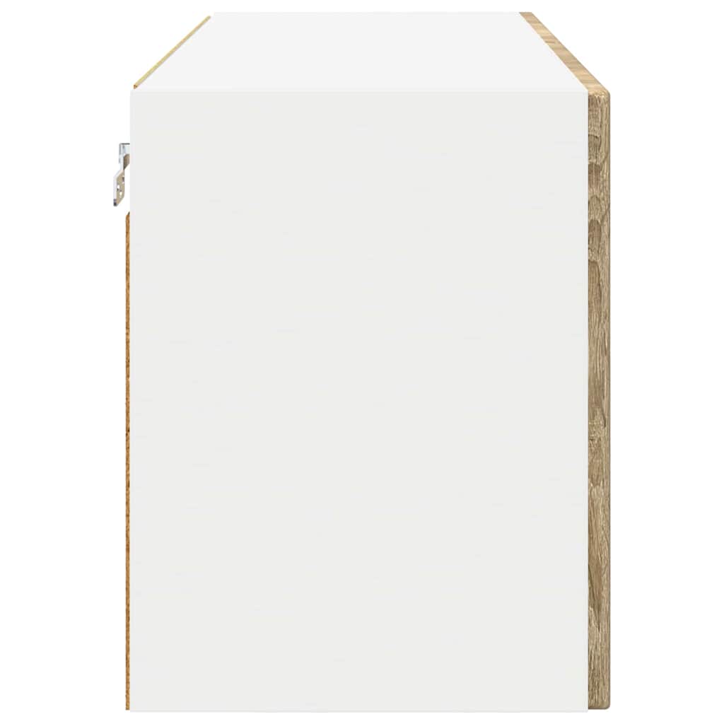 vidaXL Wall Glass Cabinet PORTO Sonoma Oak 80 x 31 x 40 cm