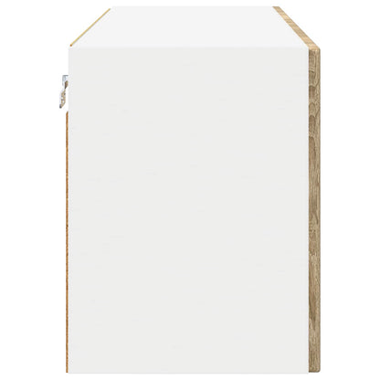 vidaXL Wall Glass Cabinet PORTO Sonoma Oak 80 x 31 x 40 cm