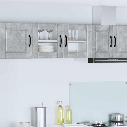 vidaXL Wall Glass Cabinet PORTO Concrete Grey 80 x 31 x 40 cm