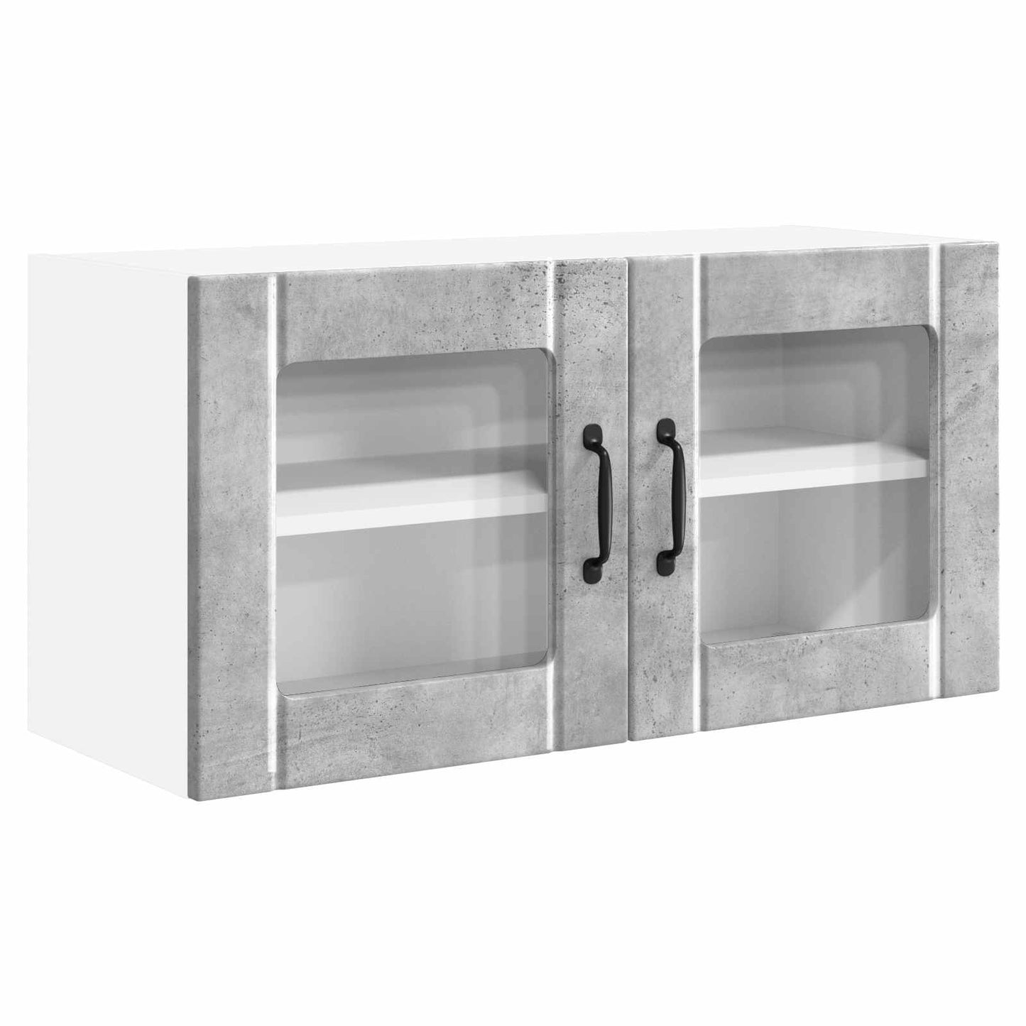 vidaXL Wall Glass Cabinet PORTO Concrete Grey 80 x 31 x 40 cm