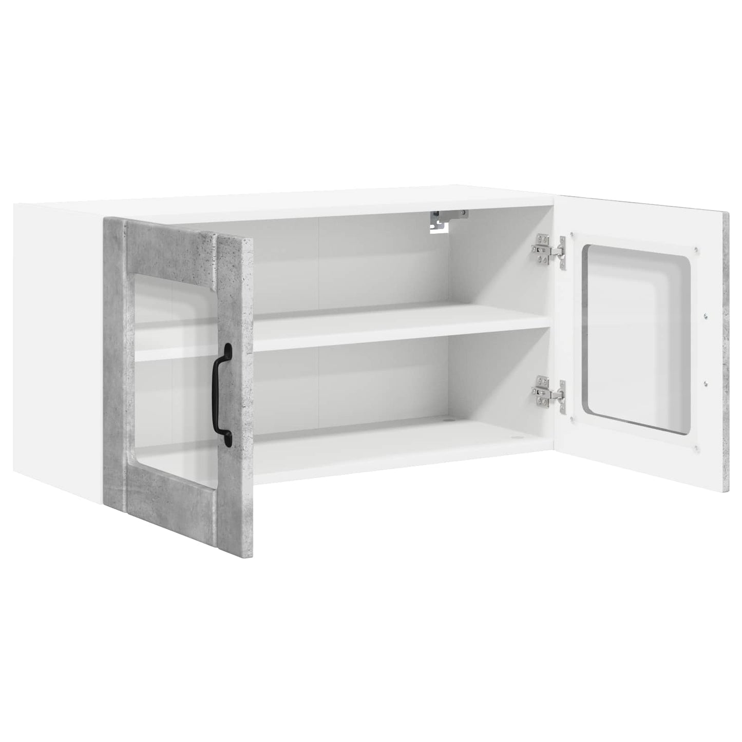 vidaXL Wall Glass Cabinet PORTO Concrete Grey 80 x 31 x 40 cm