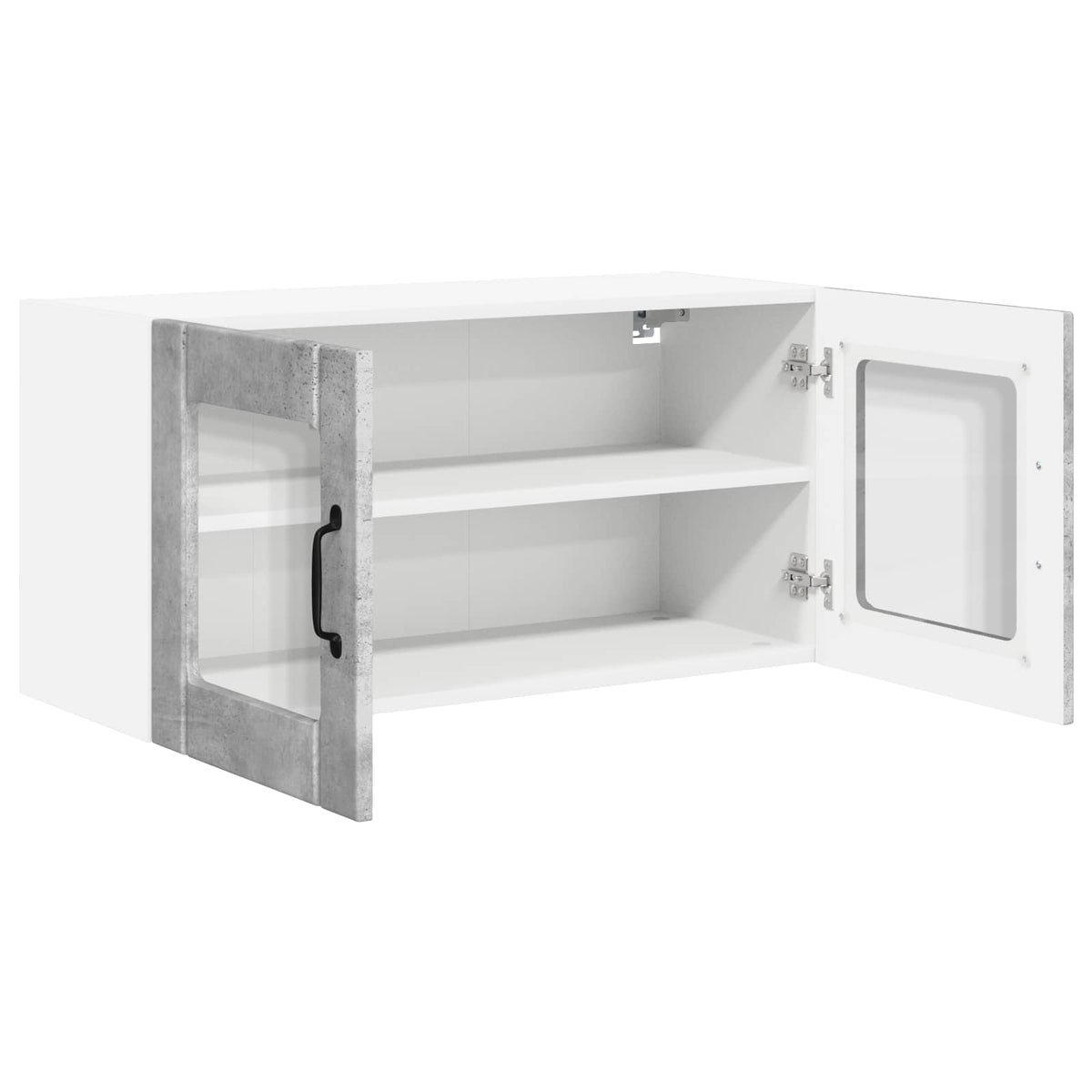 vidaXL Wall Glass Cabinet PORTO Concrete Grey 80 x 31 x 40 cm