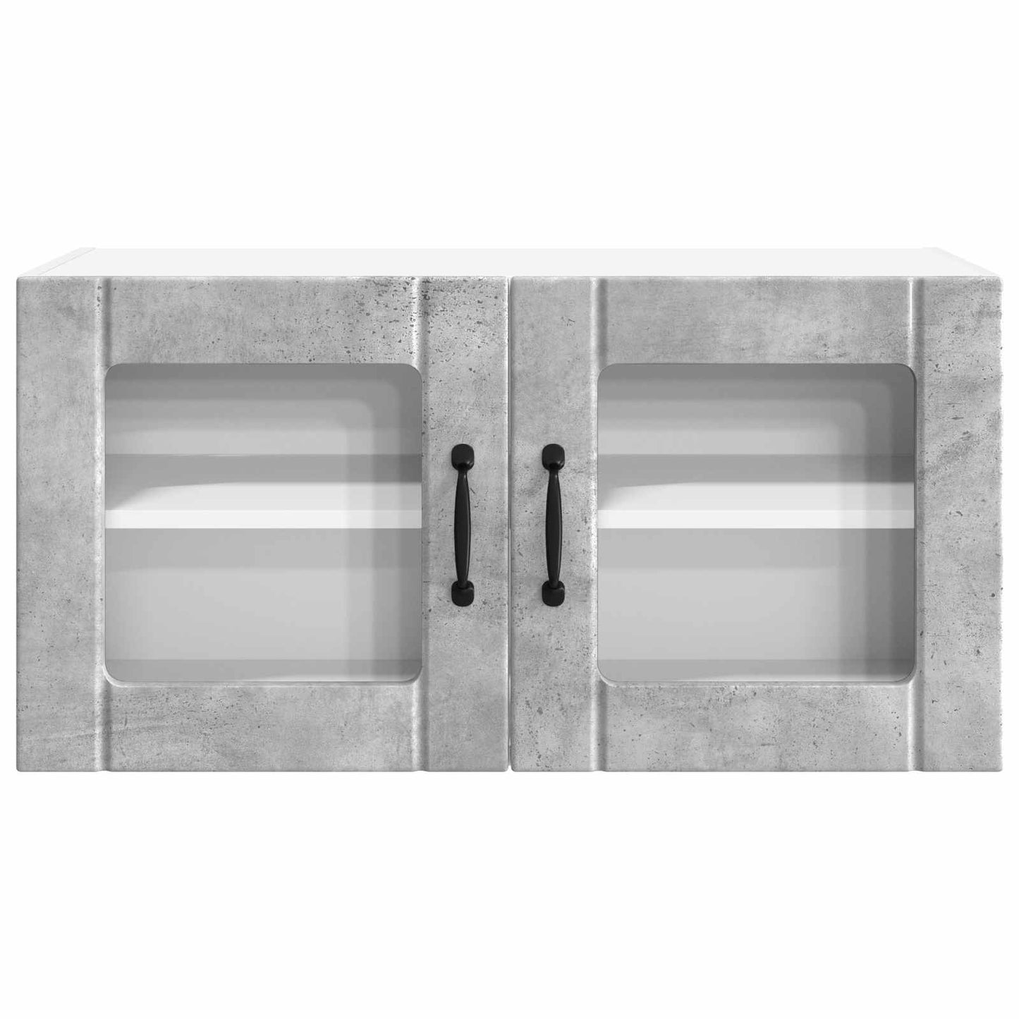 vidaXL Wall Glass Cabinet PORTO Concrete Grey 80 x 31 x 40 cm