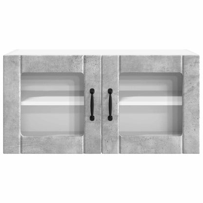 vidaXL Wall Glass Cabinet PORTO Concrete Grey 80 x 31 x 40 cm