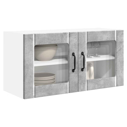 vidaXL Wall Glass Cabinet PORTO Concrete Grey 80 x 31 x 40 cm