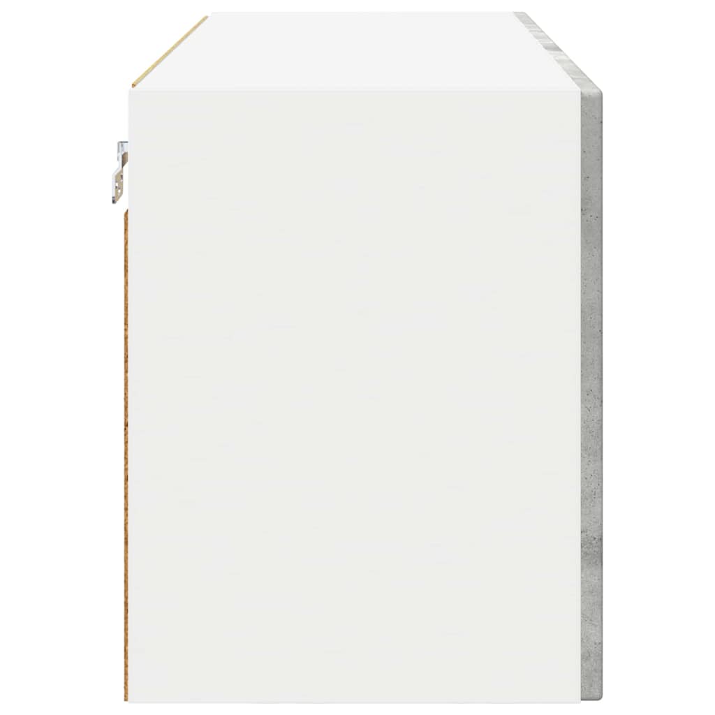 vidaXL Wall Glass Cabinet PORTO Concrete Grey 80 x 31 x 40 cm