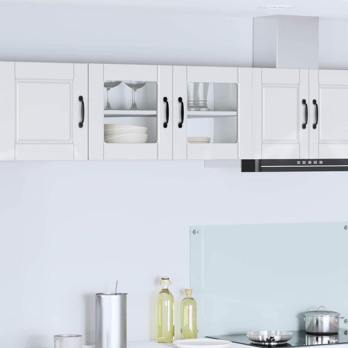 vidaXL Wall Glass Cabinet PORTO High Gloss White 80 x 31 x 40 cm