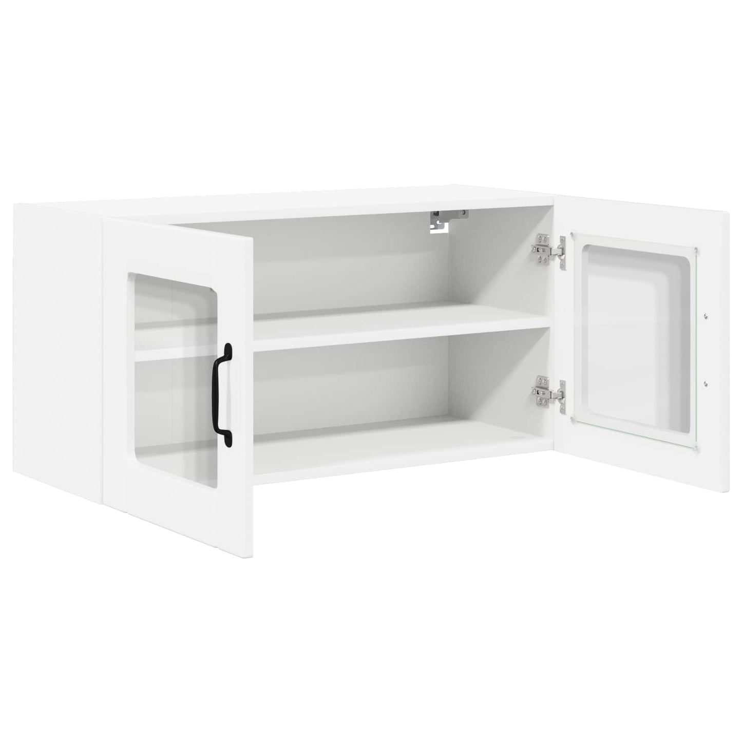 vidaXL Wall Glass Cabinet PORTO High Gloss White 80 x 31 x 40 cm