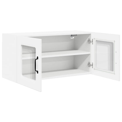 vidaXL Wall Glass Cabinet PORTO High Gloss White 80 x 31 x 40 cm