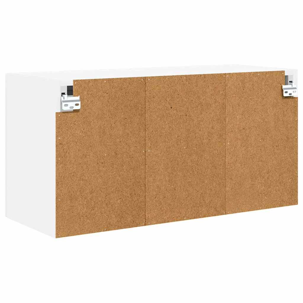 vidaXL Wall Glass Cabinet PORTO High Gloss White 80 x 31 x 40 cm
