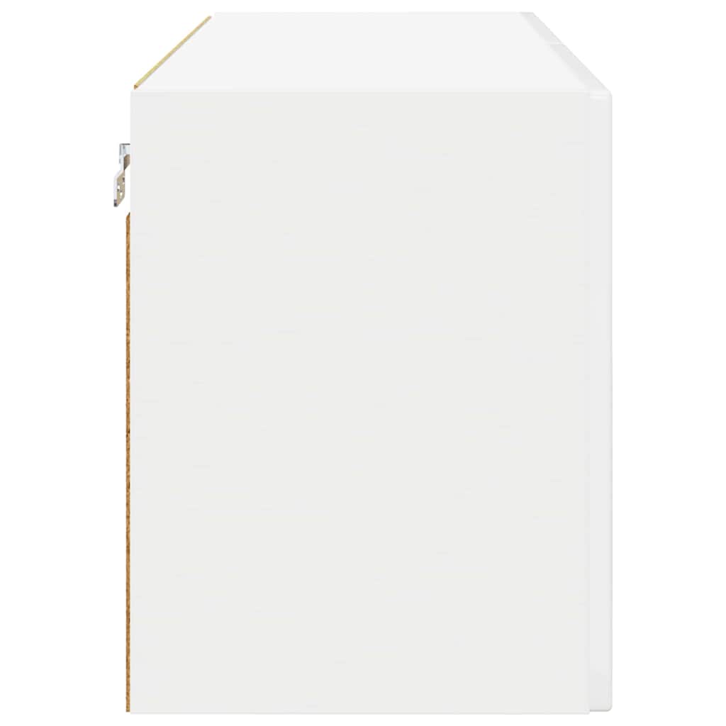 vidaXL Wall Glass Cabinet PORTO High Gloss White 80 x 31 x 40 cm