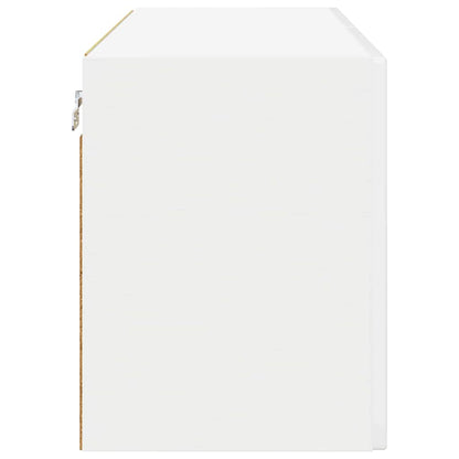 vidaXL Wall Glass Cabinet PORTO High Gloss White 80 x 31 x 40 cm