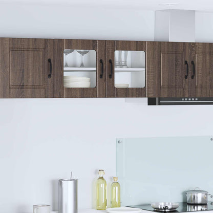 vidaXL Wall Glass Cabinet PORTO Brown Oak 80 x 31 x 40 cm
