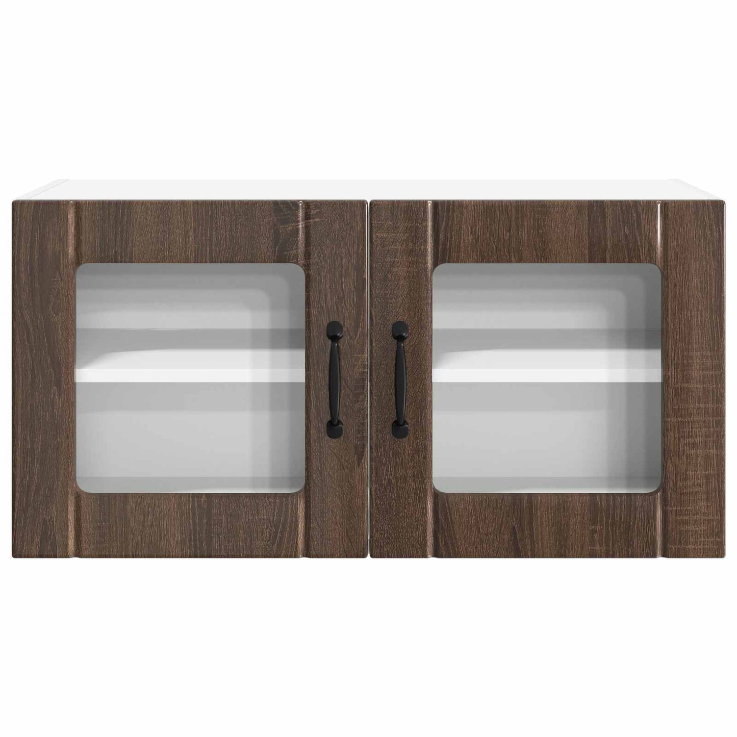 vidaXL Wall Glass Cabinet PORTO Brown Oak 80 x 31 x 40 cm