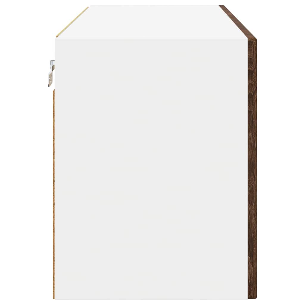 vidaXL Wall Glass Cabinet PORTO Brown Oak 80 x 31 x 40 cm