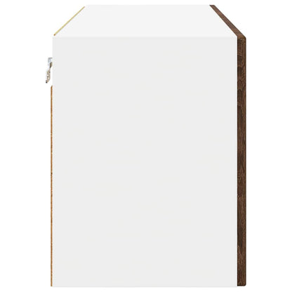 vidaXL Wall Glass Cabinet PORTO Brown Oak 80 x 31 x 40 cm