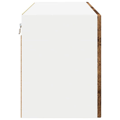 vidaXL Wall Glass Cabinet PORTO Old Wood 80 x 31 x 40 cm