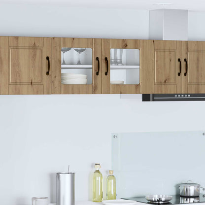 vidaXL Wall Glass Cabinet PORTO Artisan Oak 80 x 31 x 40 cm