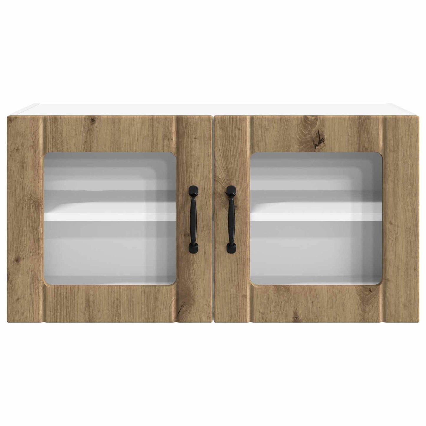 vidaXL Wall Glass Cabinet PORTO Artisan Oak 80 x 31 x 40 cm