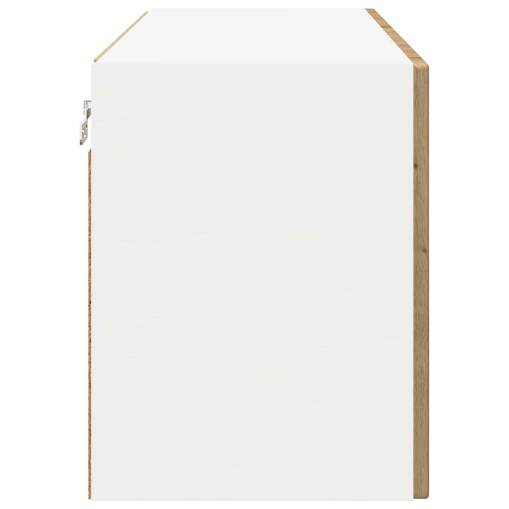 vidaXL Wall Glass Cabinet PORTO Artisan Oak 80 x 31 x 40 cm