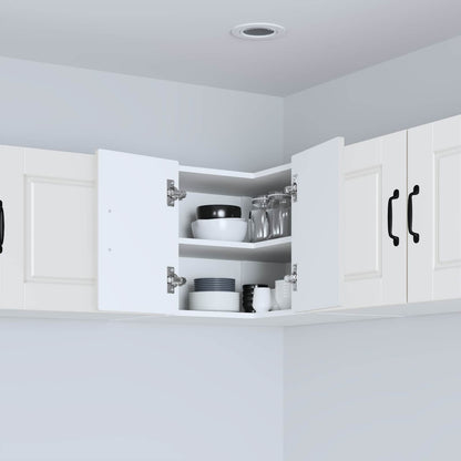 vidaXL Wall Corner Cabinet PORTO White 57 x 57 x 40 cm Engineered Wood