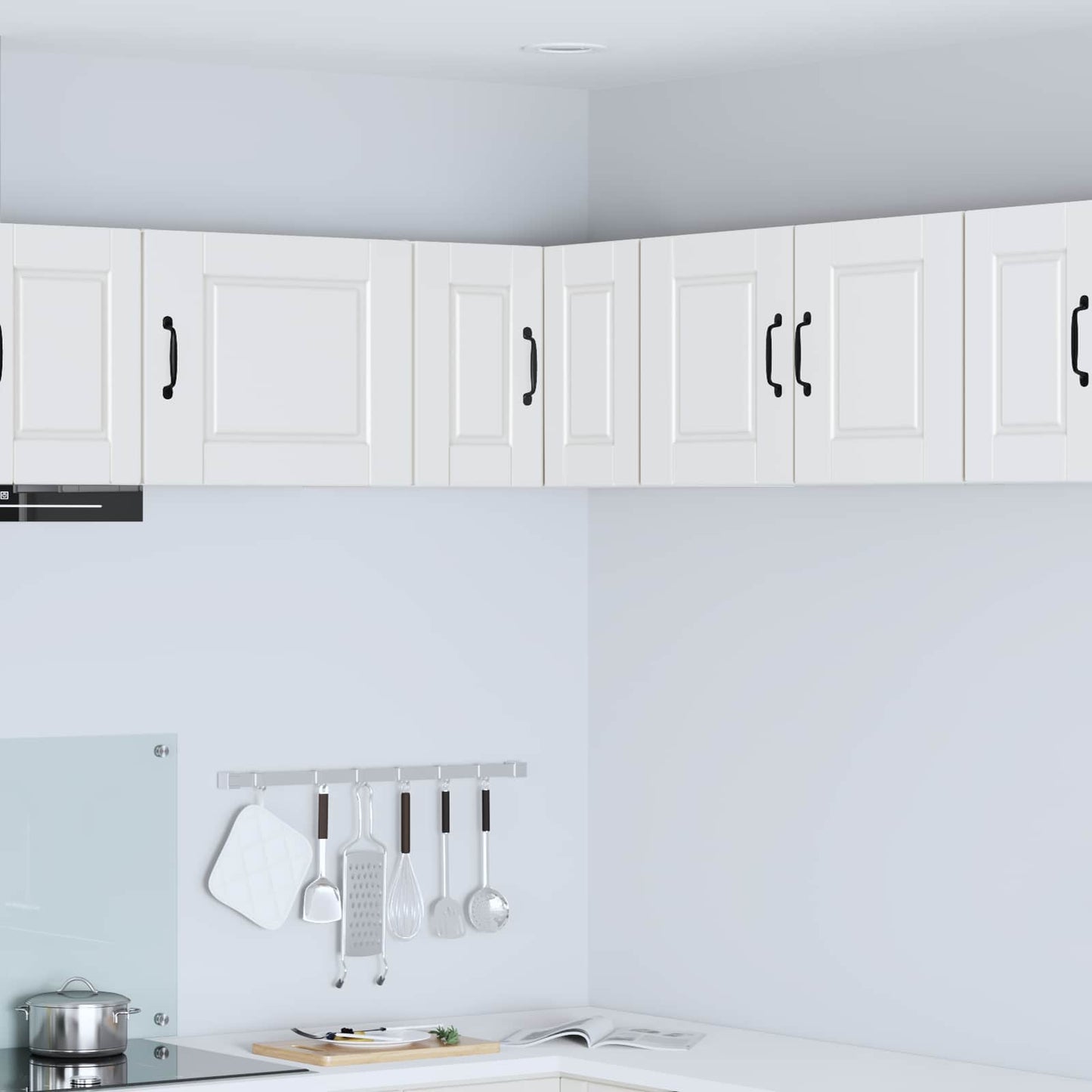 vidaXL Wall Corner Cabinet PORTO White 57 x 57 x 40 cm Engineered Wood