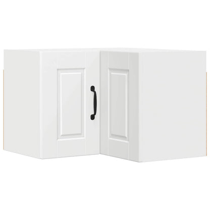 vidaXL Wall Corner Cabinet PORTO White 57 x 57 x 40 cm Engineered Wood