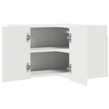 vidaXL Wall Corner Cabinet PORTO White 57 x 57 x 40 cm Engineered Wood