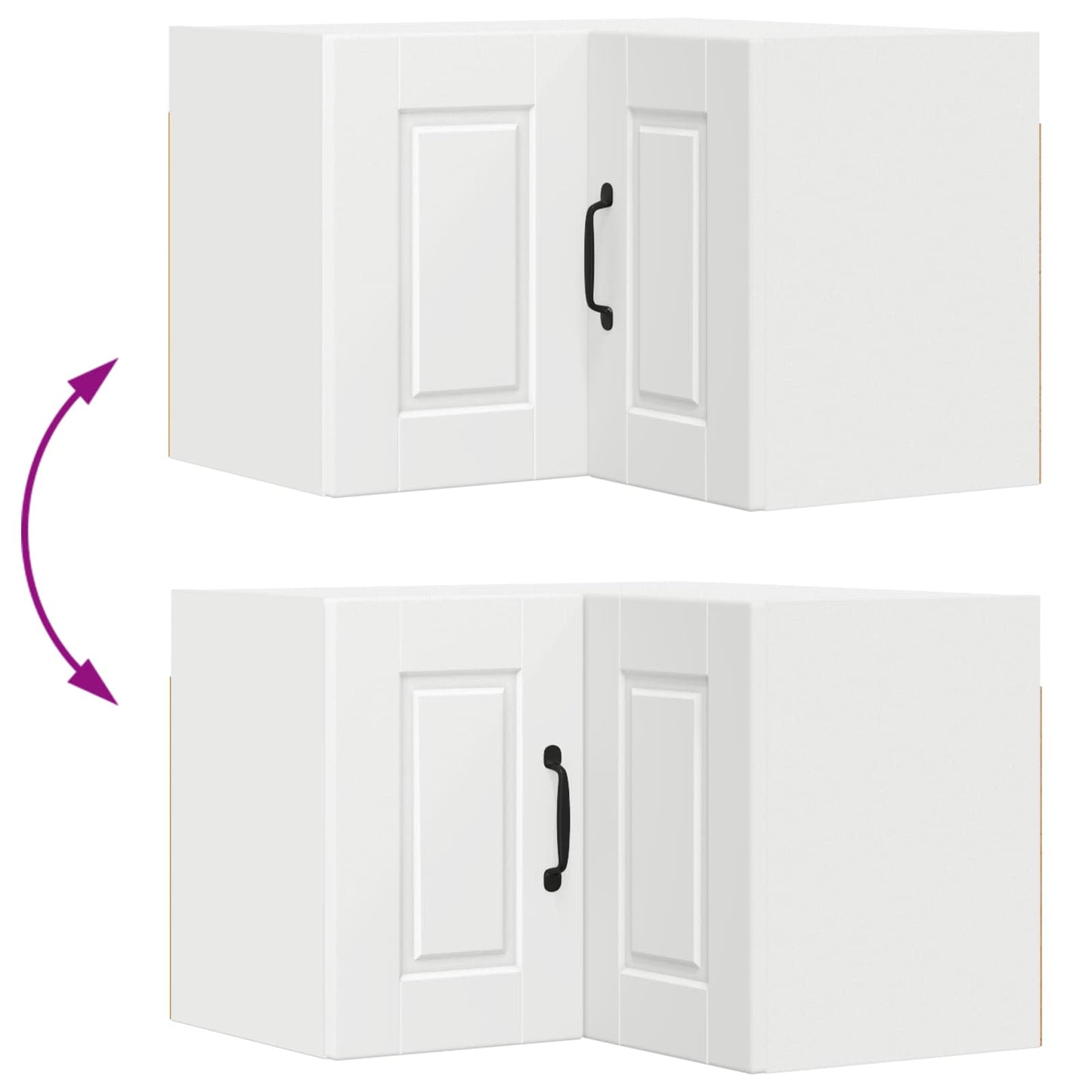 vidaXL Wall Corner Cabinet PORTO White 57 x 57 x 40 cm Engineered Wood
