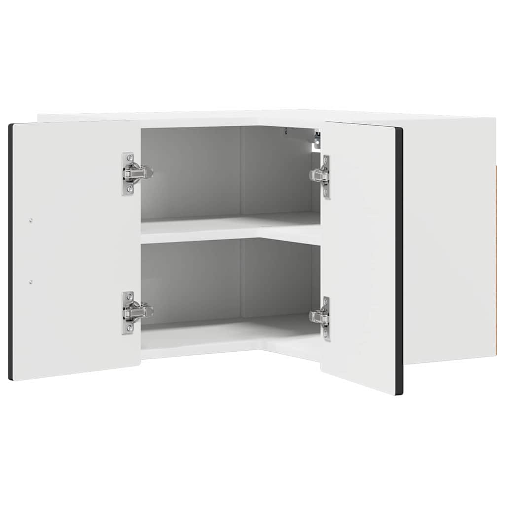 vidaXL Wall Corner Cabinet PORTO Black 57 x 57 x 40 cm Engineered Wood