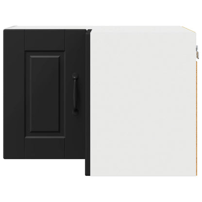 vidaXL Wall Corner Cabinet PORTO Black 57 x 57 x 40 cm Engineered Wood