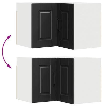 vidaXL Wall Corner Cabinet PORTO Black 57 x 57 x 40 cm Engineered Wood