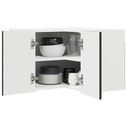 vidaXL Wall Corner Cabinet PORTO Black 57 x 57 x 40 cm Engineered Wood