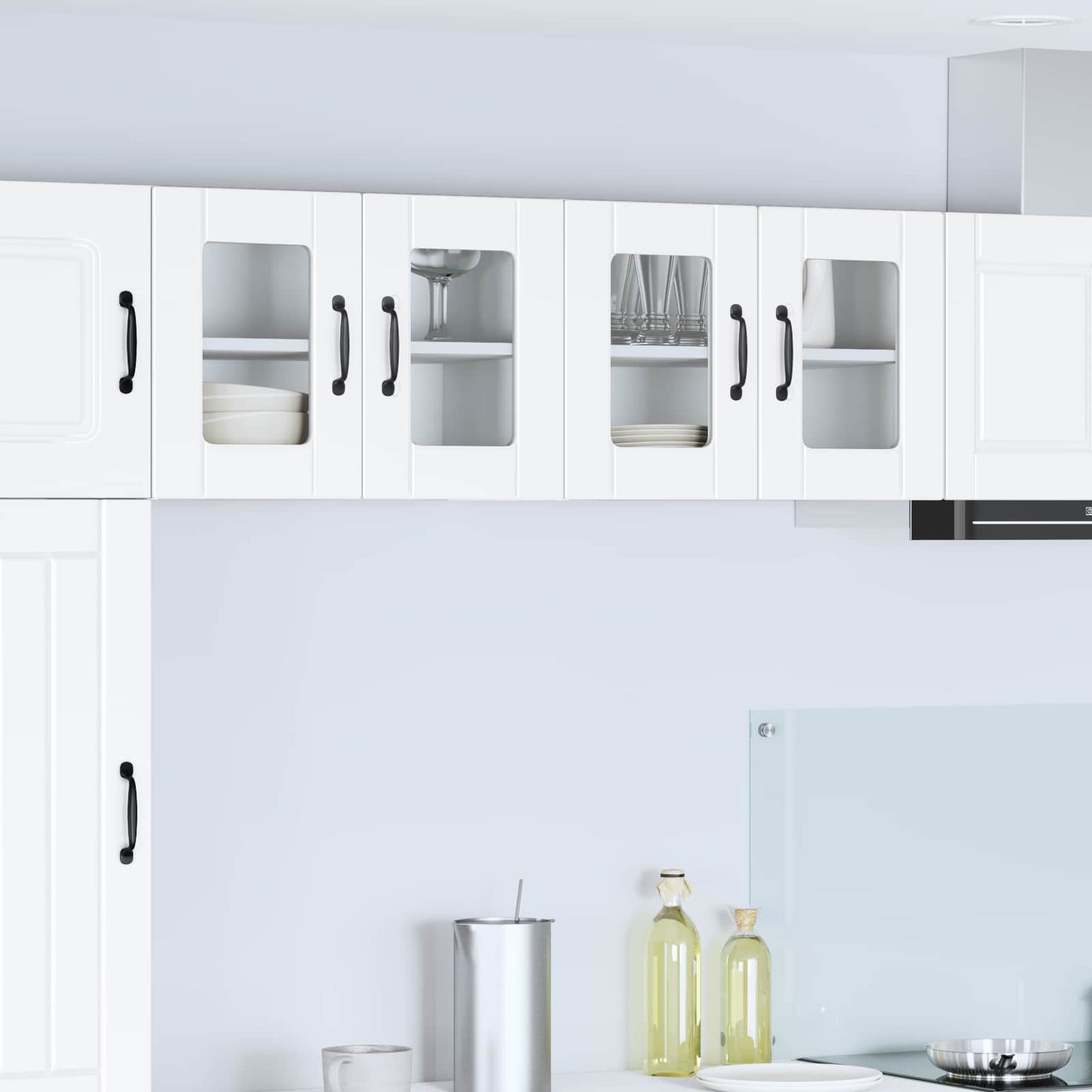 vidaXL Wall Glass Cabinet PORTO 2 pcs White 60 x 31 x 40 cm