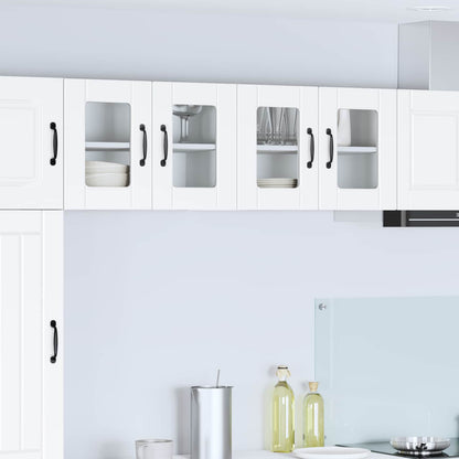 vidaXL Wall Glass Cabinet PORTO 2 pcs White 60 x 31 x 40 cm