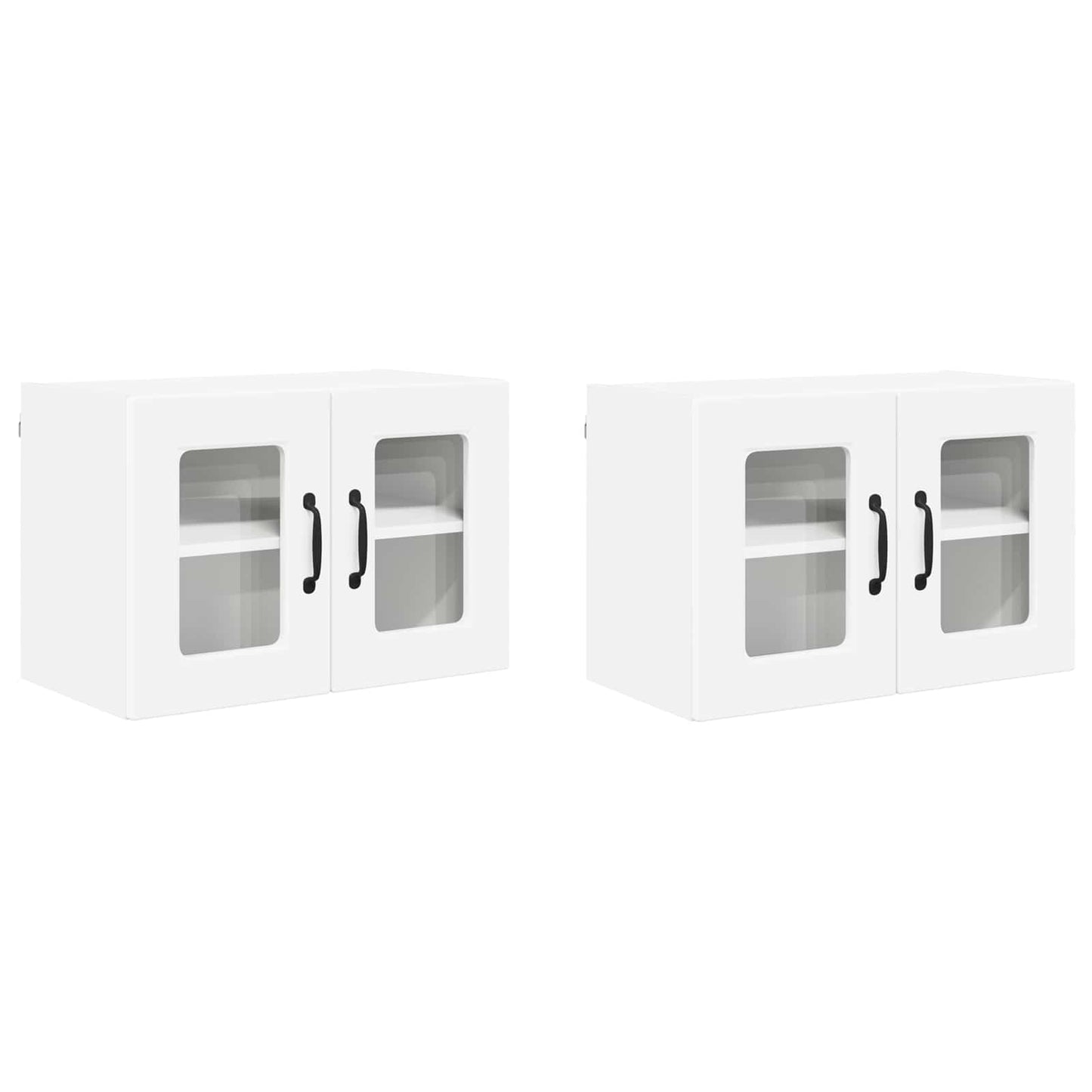 vidaXL Wall Glass Cabinet PORTO 2 pcs White 60 x 31 x 40 cm