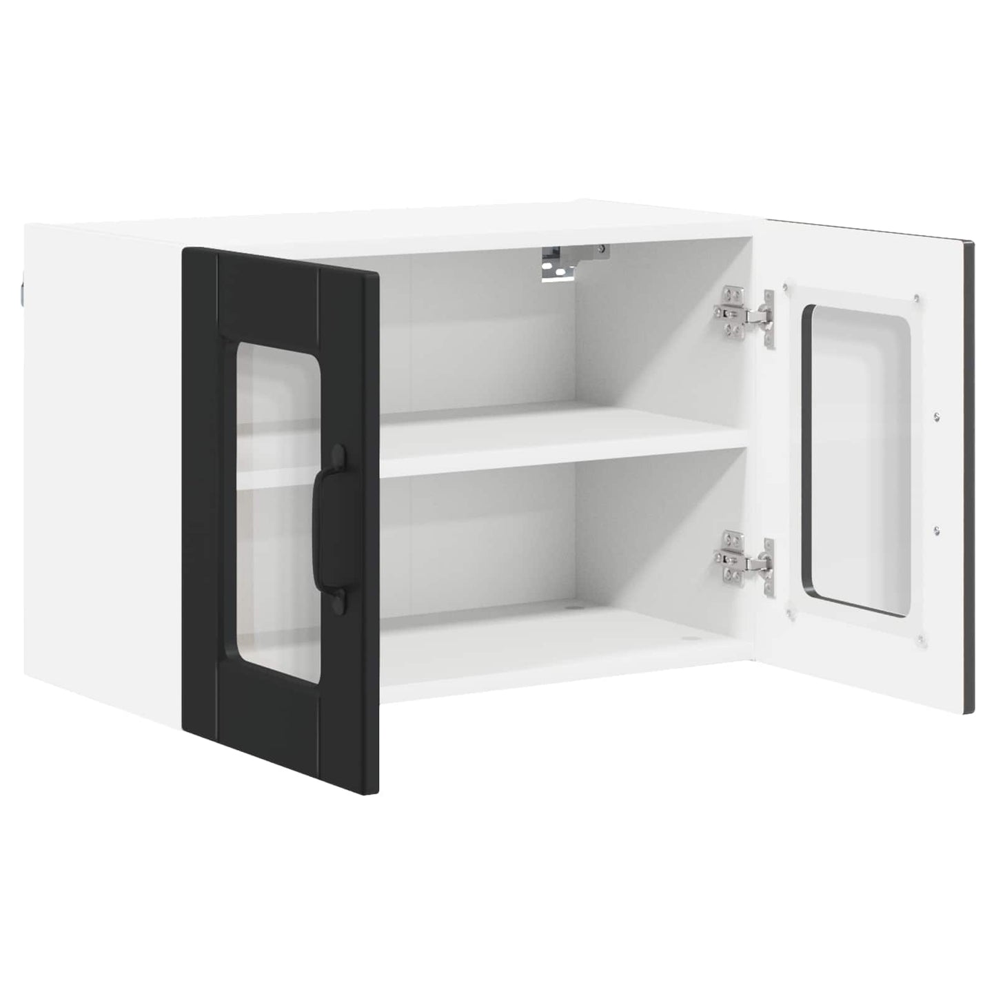 vidaXL Wall Glass Cabinet PORTO Black 60 x 31 x 40 cm Engineered Wood