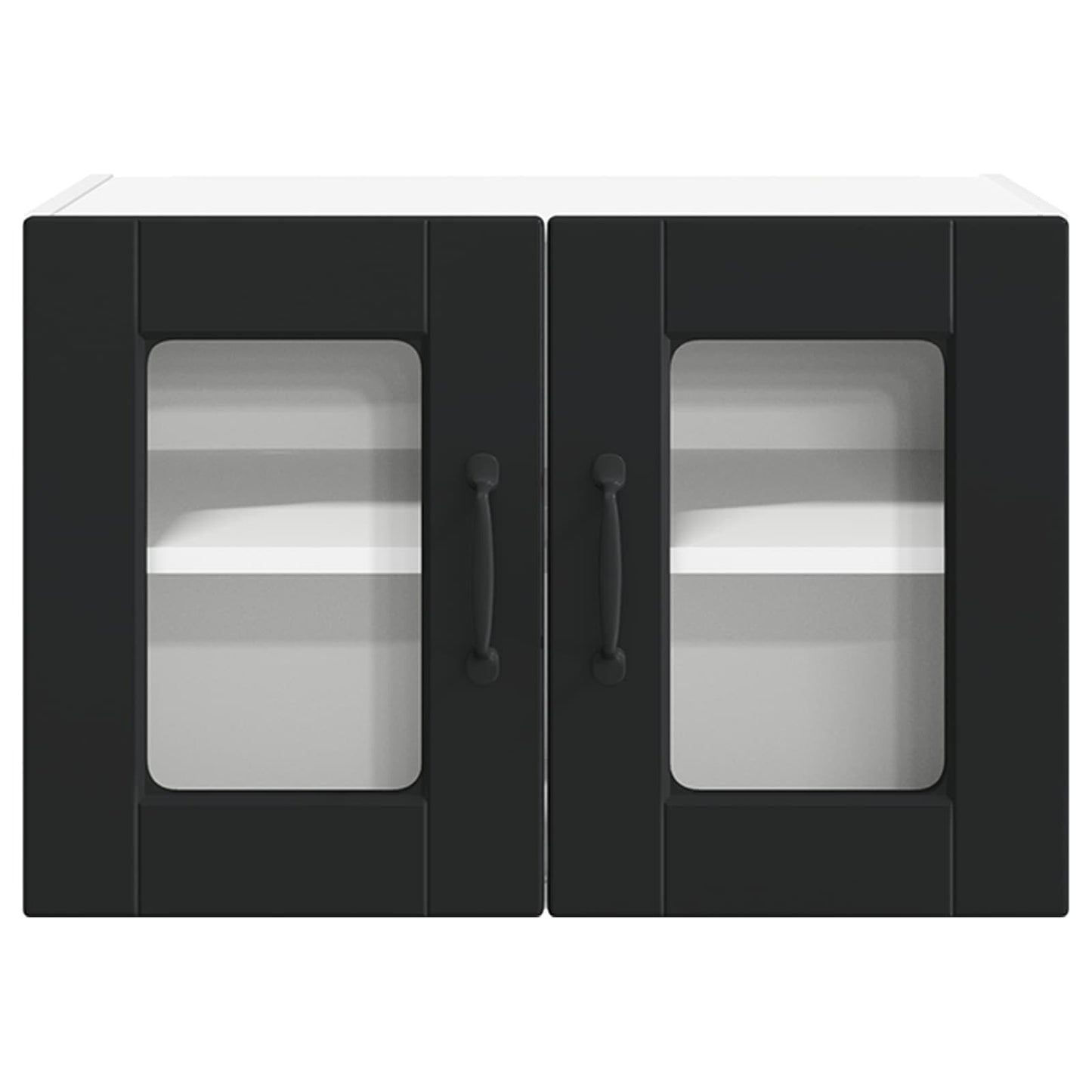 vidaXL Wall Glass Cabinet PORTO Black 60 x 31 x 40 cm Engineered Wood