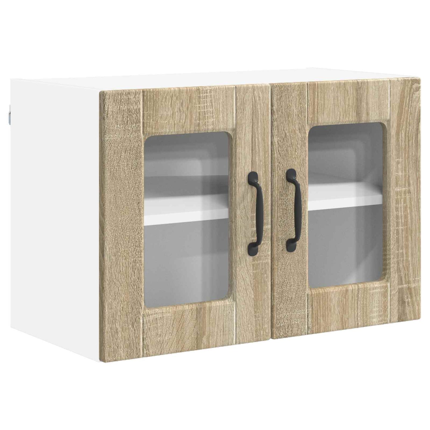 vidaXL Wall Glass Cabinet PORTO 2 pcs Sonoma Oak 60 x 31 x 40 cm