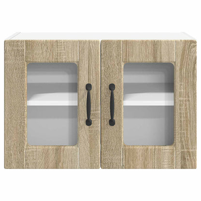 vidaXL Wall Glass Cabinet PORTO 2 pcs Sonoma Oak 60 x 31 x 40 cm