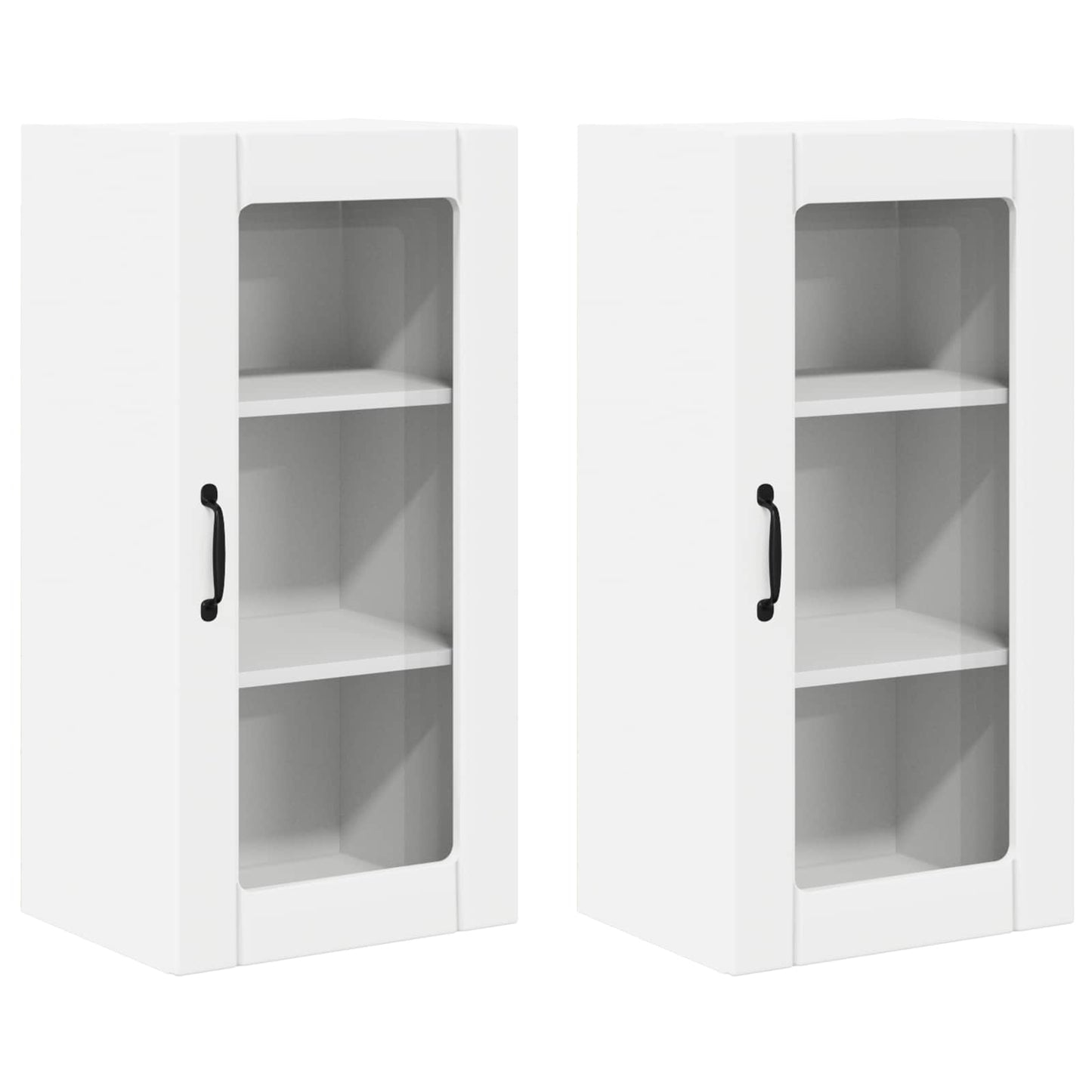 vidaXL Wall Glass Cabinet PORTO 2 pcs White 40 x 31 x 80 cm