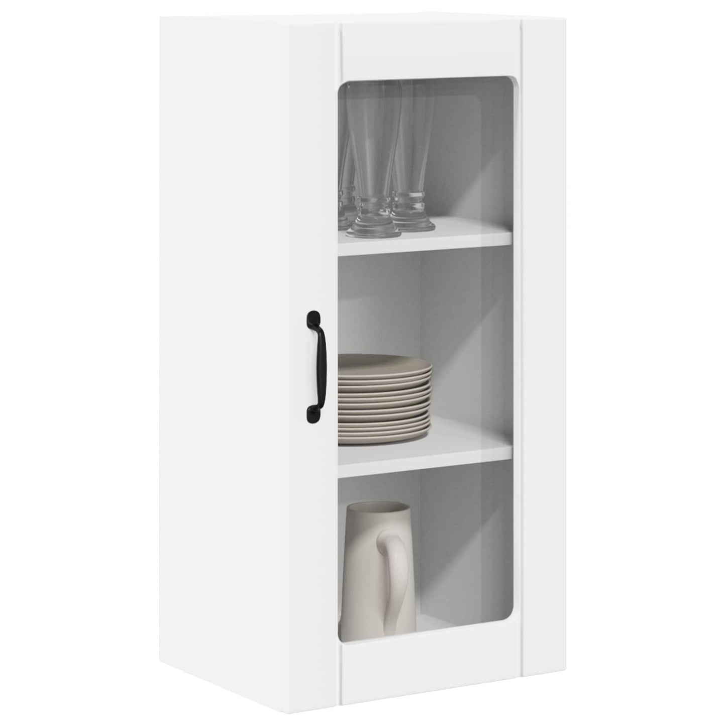 vidaXL Wall Glass Cabinet PORTO 2 pcs White 40 x 31 x 80 cm