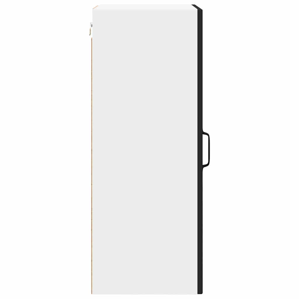 vidaXL Wall Glass Cabinet PORTO Black 40 x 31 x 80 cm Engineered Wood